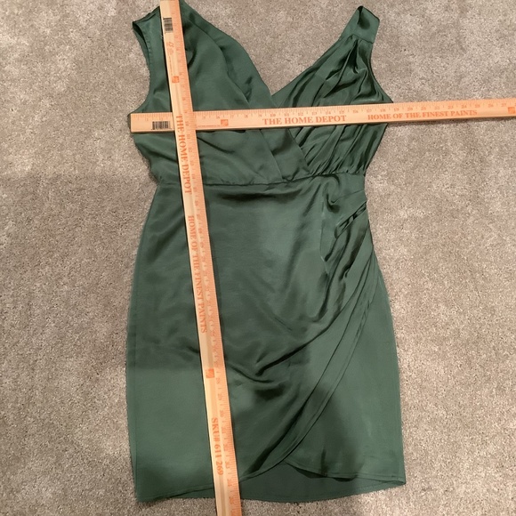 Anthropologie Draped Shine Dress Size 8 Moss Green NWT! - Picture 8 of 14